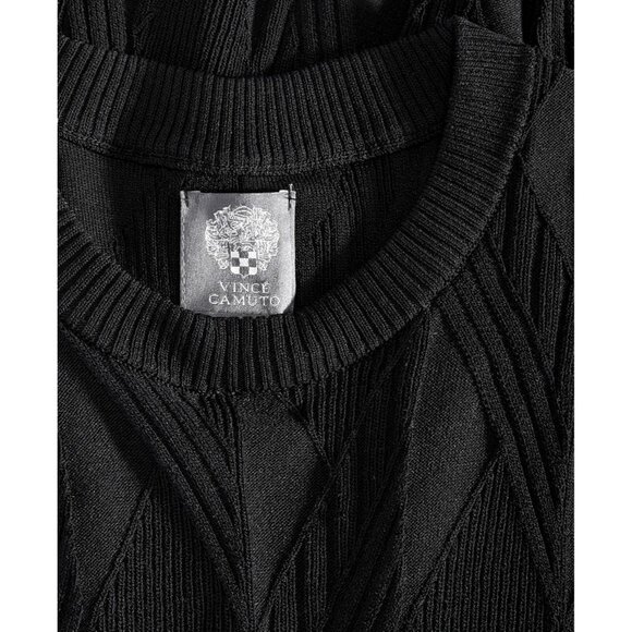 Vince Camuto Women's Textured-Knit Cap-Sleeve Midi Dress Black Size XL MSRP $148 - Picture 2 of 5